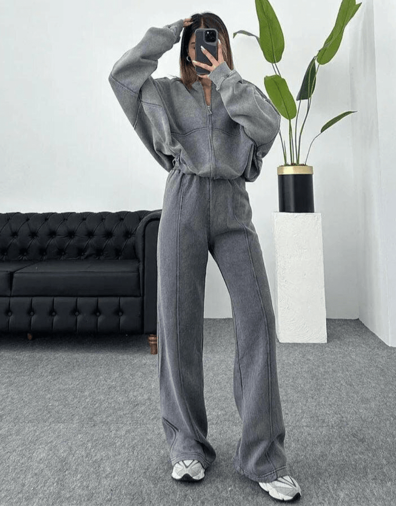 WW | Bequemer Trainingsanzug Damen Sportanzug Bequemes Zweiteiliges Kleidungssatz