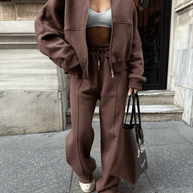 WW | Bequemer Trainingsanzug Damen Sportanzug Bequemes Zweiteiliges Kleidungssatz