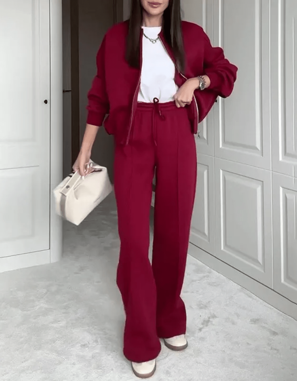 WW | Bequemer Trainingsanzug Damen Sportanzug Bequemes Zweiteiliges Kleidungssatz