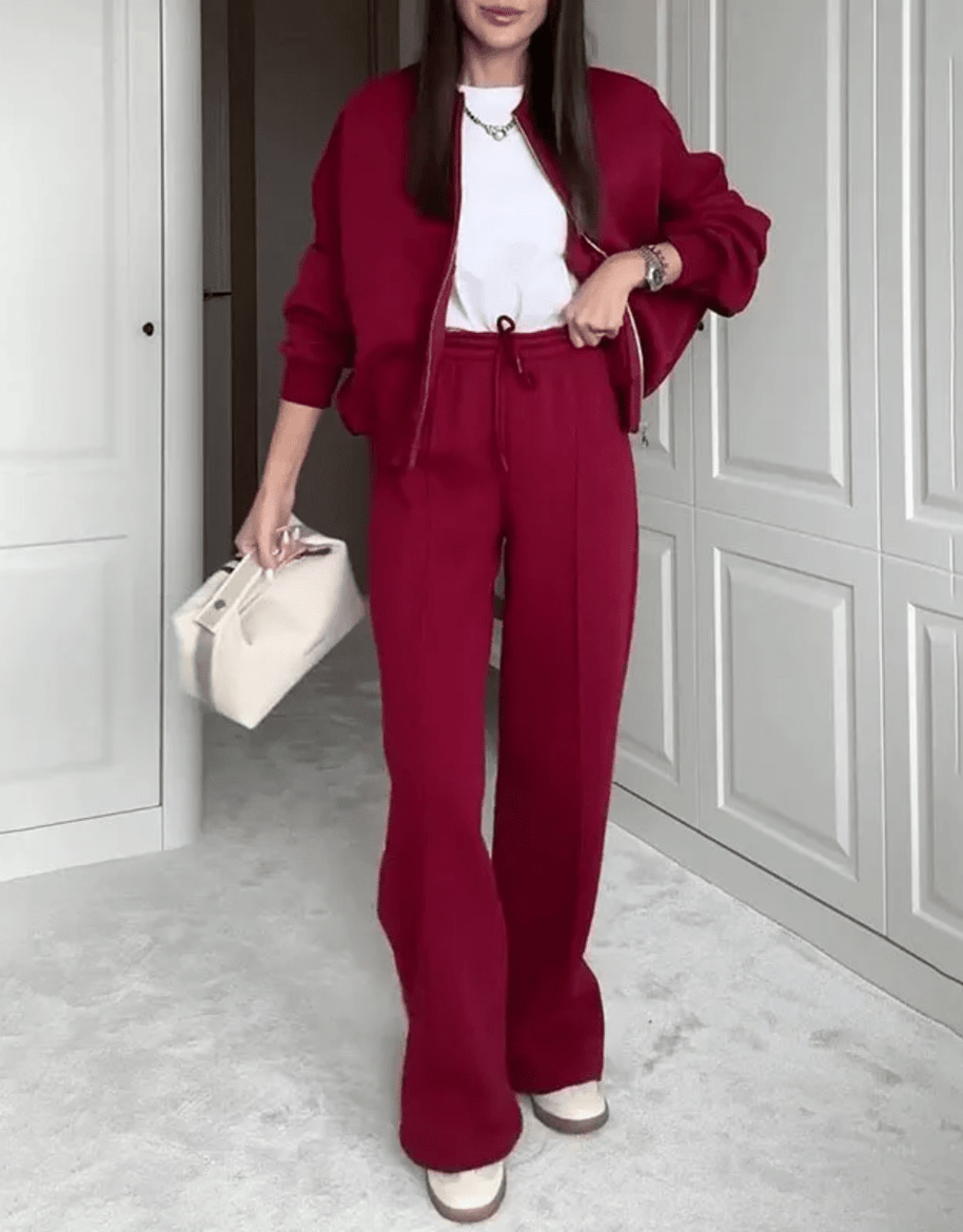 WW | Bequemer Trainingsanzug Damen Sportanzug Bequemes Zweiteiliges Kleidungssatz