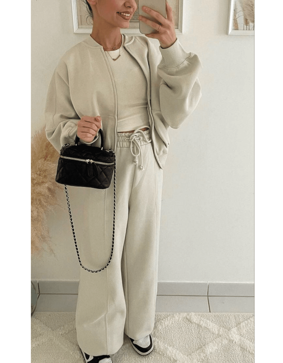 WW | Bequemer Trainingsanzug Damen Sportanzug Bequemes Zweiteiliges Kleidungssatz