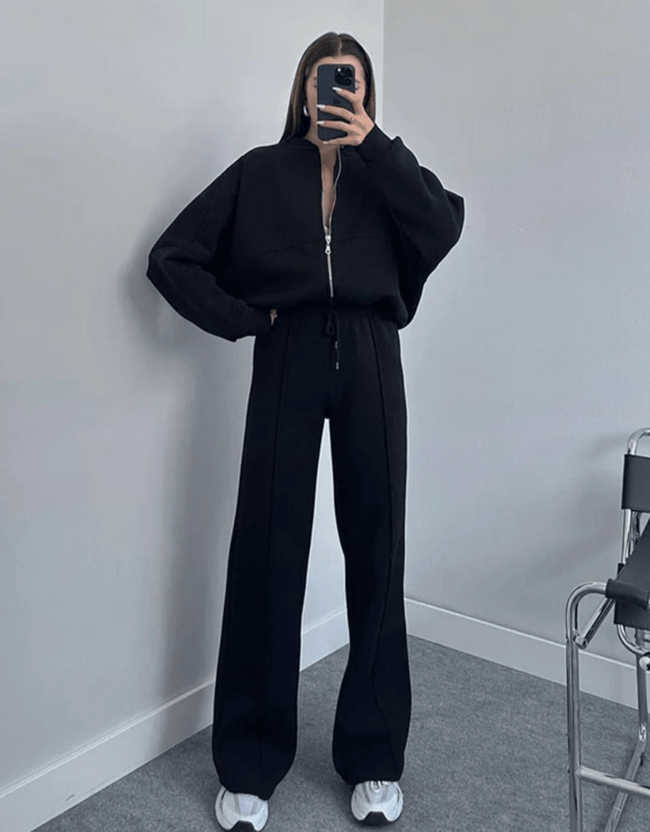 WW | Bequemer Trainingsanzug Damen Sportanzug Bequemes Zweiteiliges Kleidungssatz