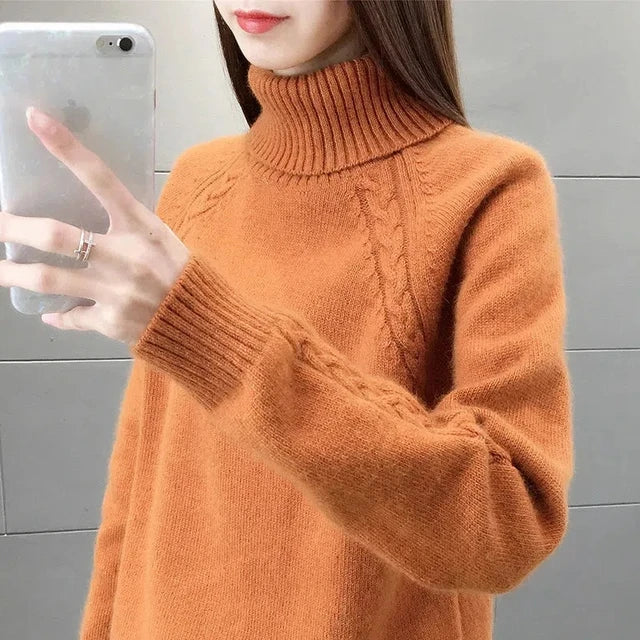 W&W Mode – Eleganter Rollkragenpullover für Damen