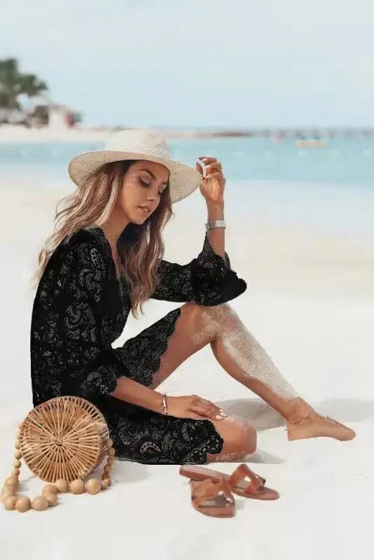 Boho-Strandkleid mit Blumenmuster