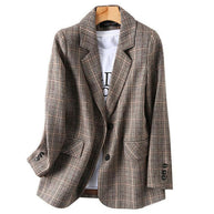 WW | Büro Damen Kariert Blazer Langarm Lässig Jacke