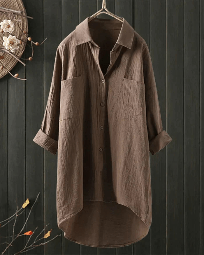W&W Mode | Leinen Bluse Damen Hemd Top