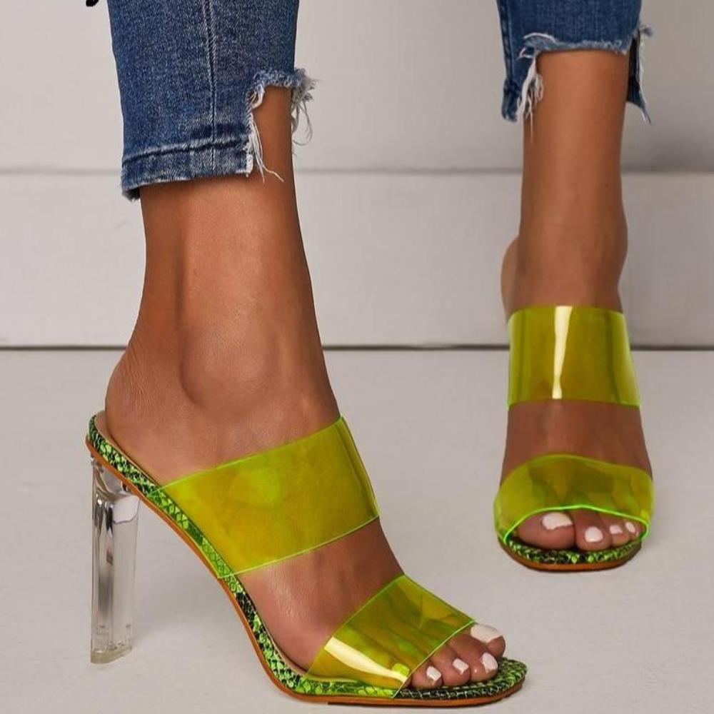 WW | Offene Zehen High Heels Kristall Hausschuhe