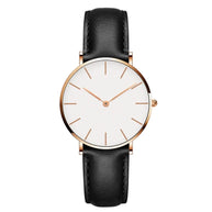 WW | Runde Zeitlose Minimalistische Uhr Mit Lederarmband Für Frauen