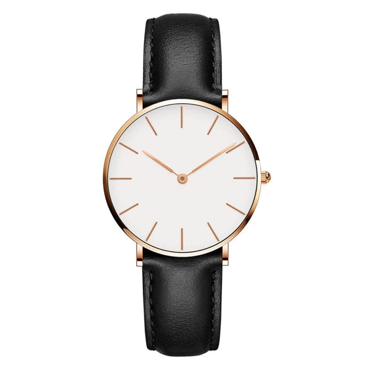 W&W Mode | Runde Zeitlose Minimalistische Uhr Mit Lederband
