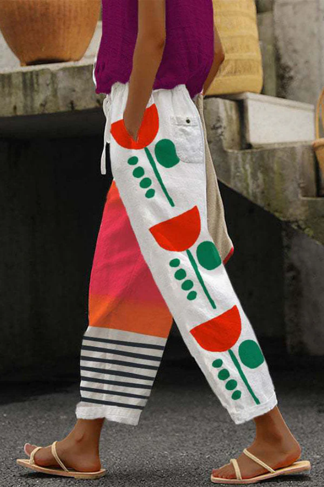 W&W Mode | Lässig Unique Printed Button Pocket Pants