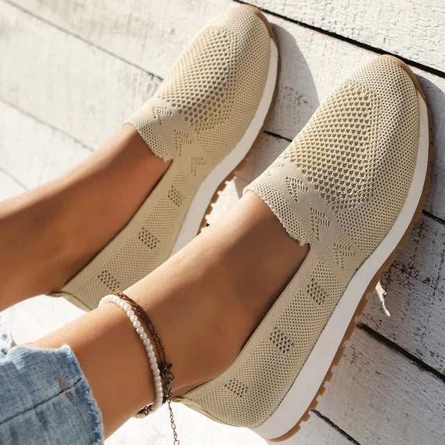 W&W Mode | Damen Sommerschuhe Bequeme Slip on Schuhe Mit Stützender Sohle