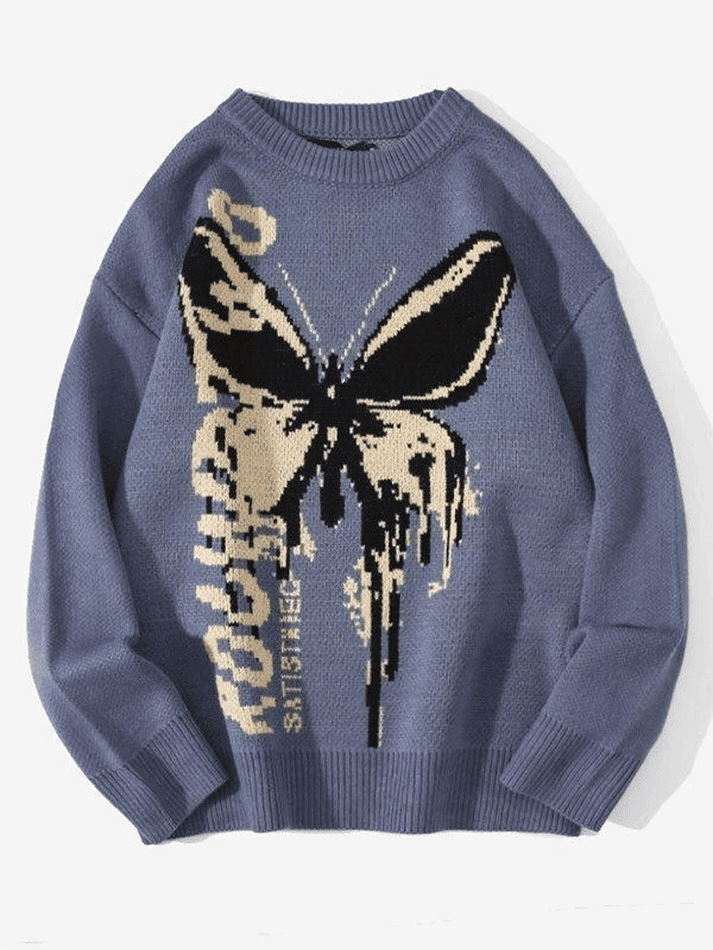 WW | Übergröße Schmetterling Jacquard Pullover