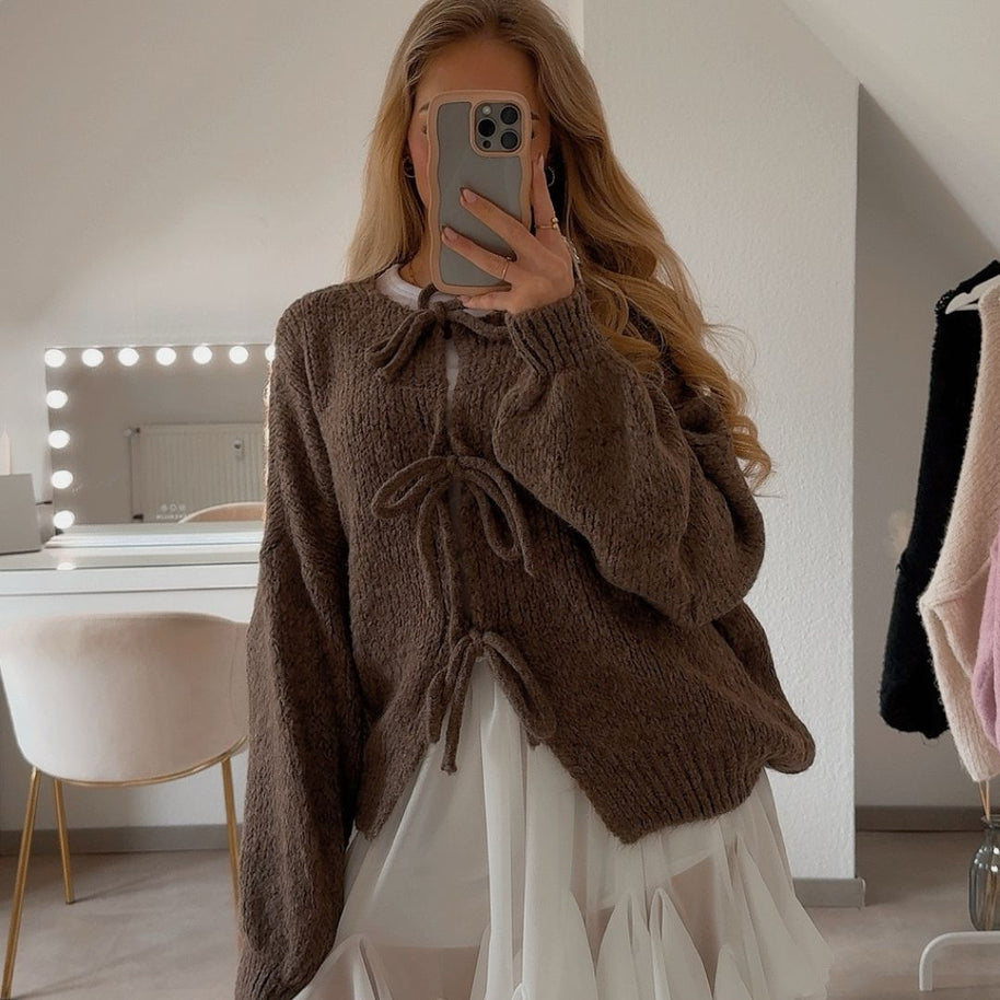 WW | Strickjacke Mit Schleifen