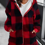 WW | Karo-Hoodie-Jacke Für Frauen