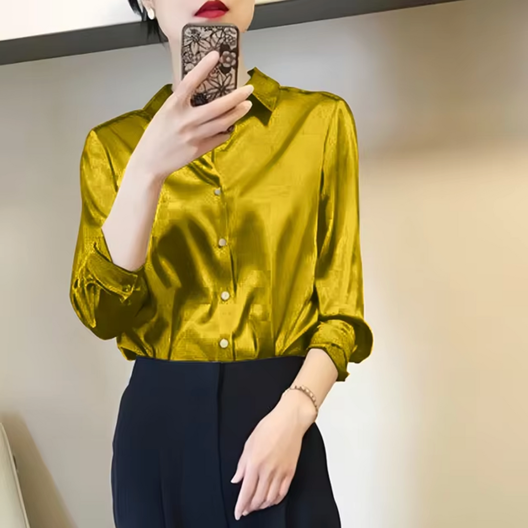 W&W Mode | Elegante Damen Satinbluse Luxuriös, Stilvoll & Vielseitig