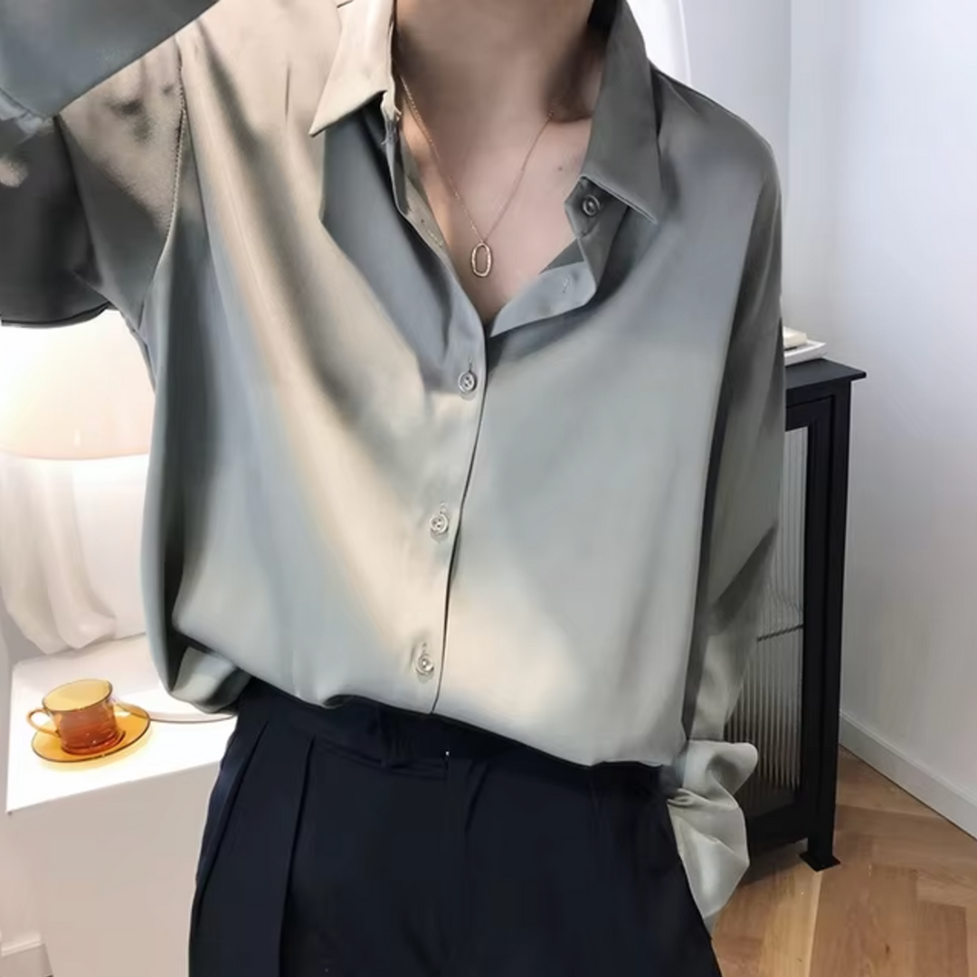 W&W Mode | Elegante Damen Satinbluse Luxuriös, Stilvoll & Vielseitig