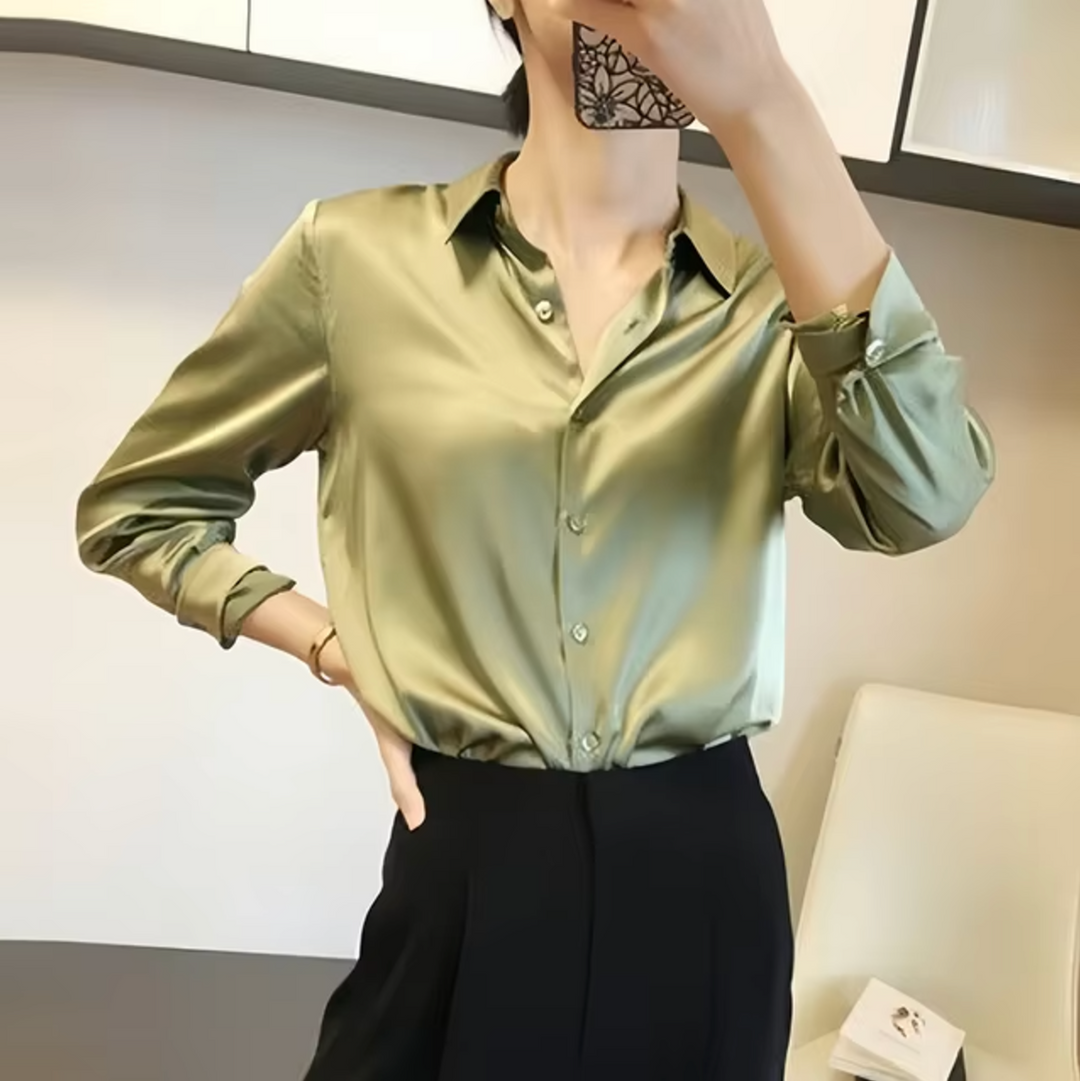 W&W Mode | Elegante Damen Satinbluse Luxuriös, Stilvoll & Vielseitig
