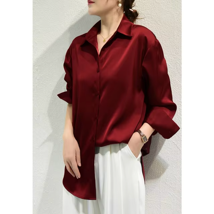 W&W Mode | Elegante Damen Satinbluse Luxuriös, Stilvoll & Vielseitig
