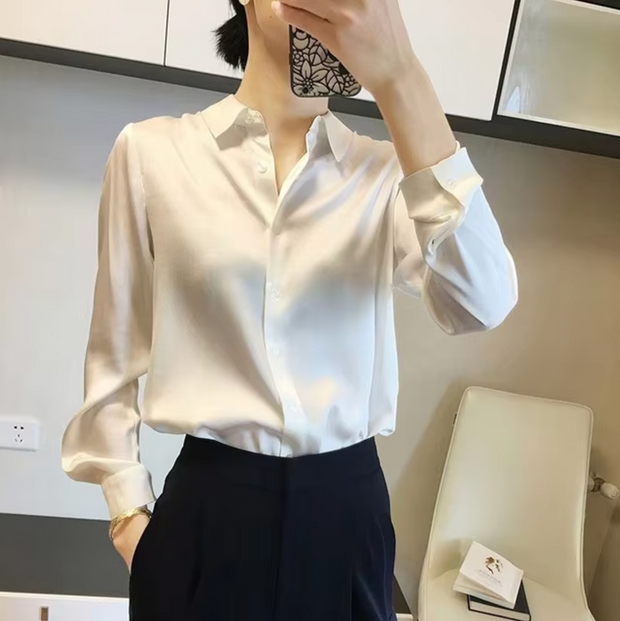 WW | Elegante Damen Satinbluse Luxuriös, Stilvoll & Vielseitig