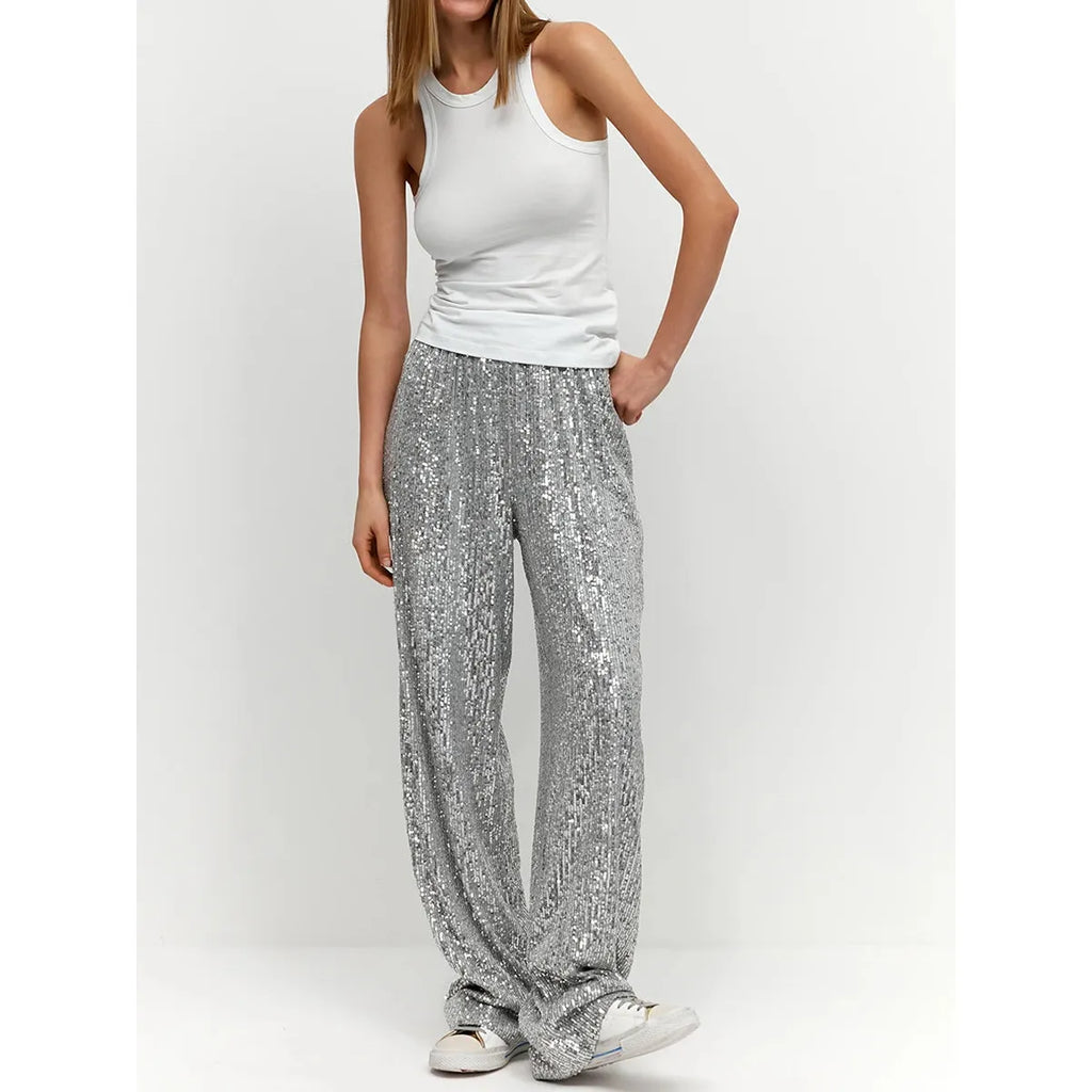 WW | Silberne Paillettenhose Für Festliche Anlässe