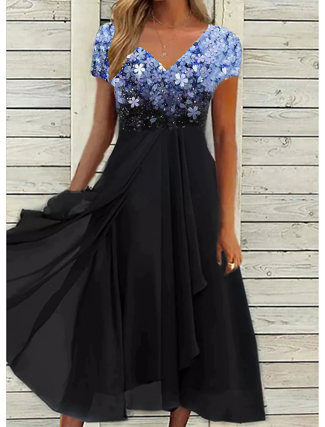 WW | Elegantes Midi Kleid mit Blumen-Spitze