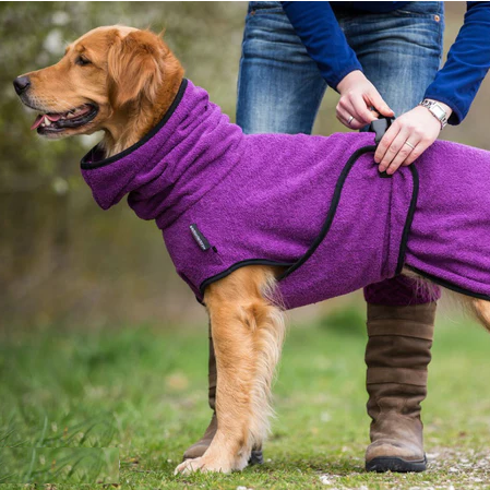 WW | Bequemer Warmer Hund Handtuch Mantel mit Verstellbarer Schnalle