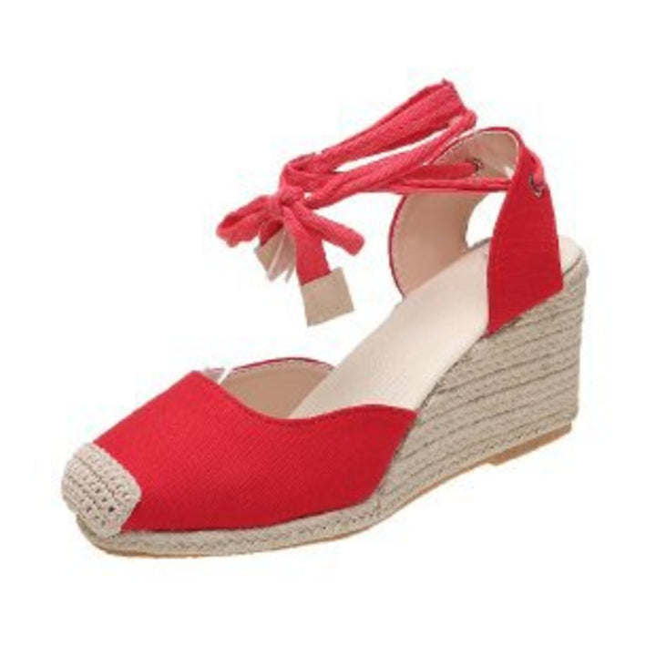 W&W Mode | Einzelknopf Riemen, Seilstoff Sohle Espadrilles
