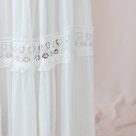 WW | Weißes Boho Maxikleid Mit Häkeleinsätzen & Tiefem V-Ausschnitt