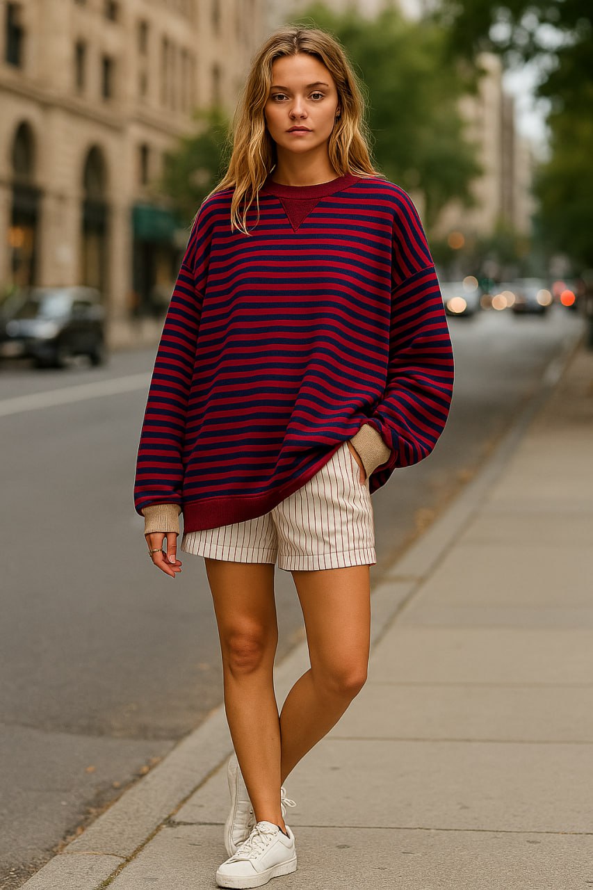 WW | Gestreifter Freizeitpullover