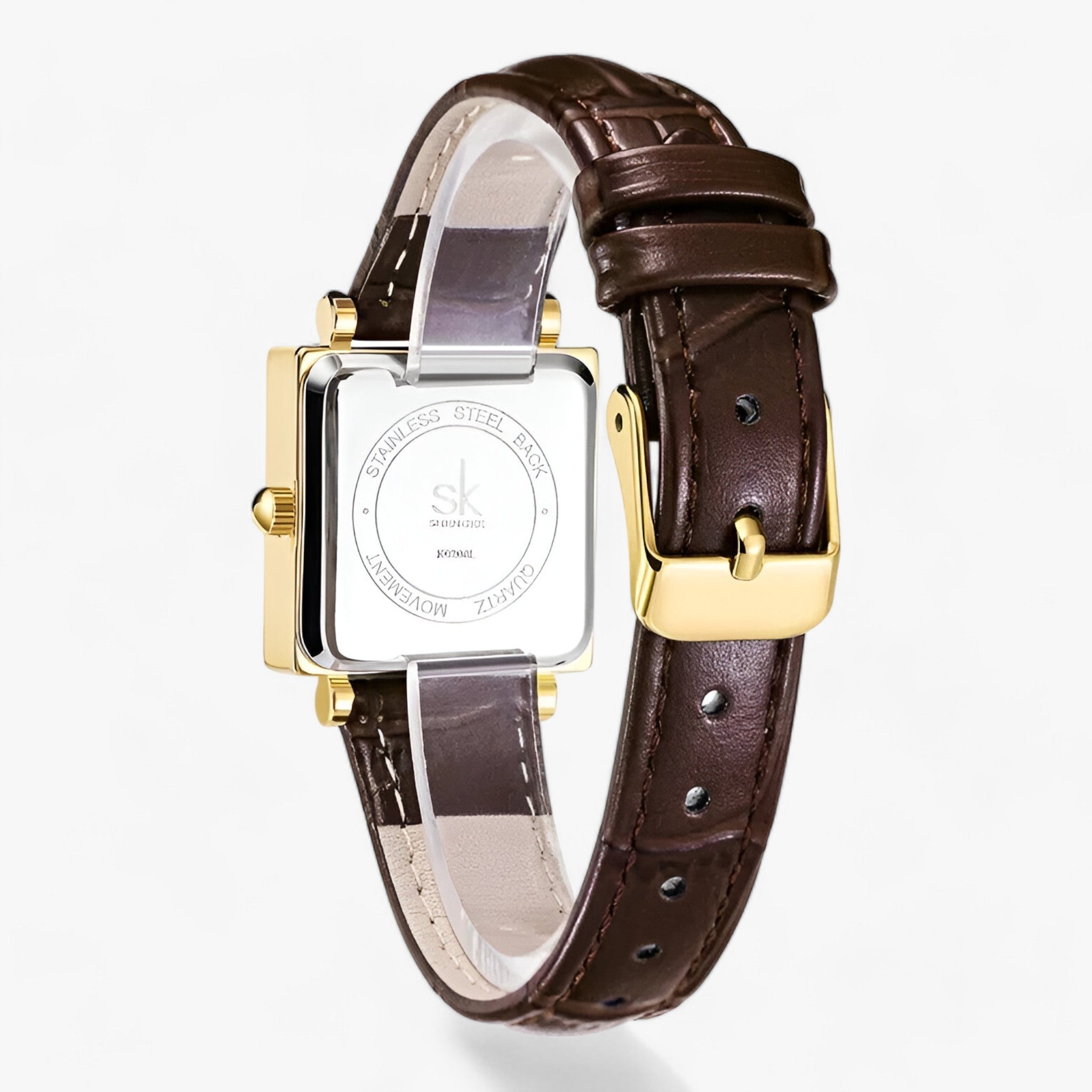 WW | Quadratische Damenuhr Mit Lederarmband
