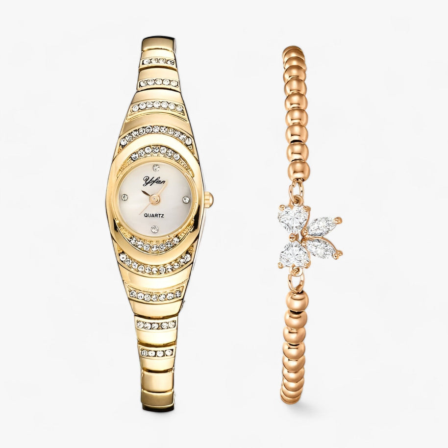 WW | Quartz Uhr Mit Kristallen Diamantenakzenten Und Luxuriösem Aussehen