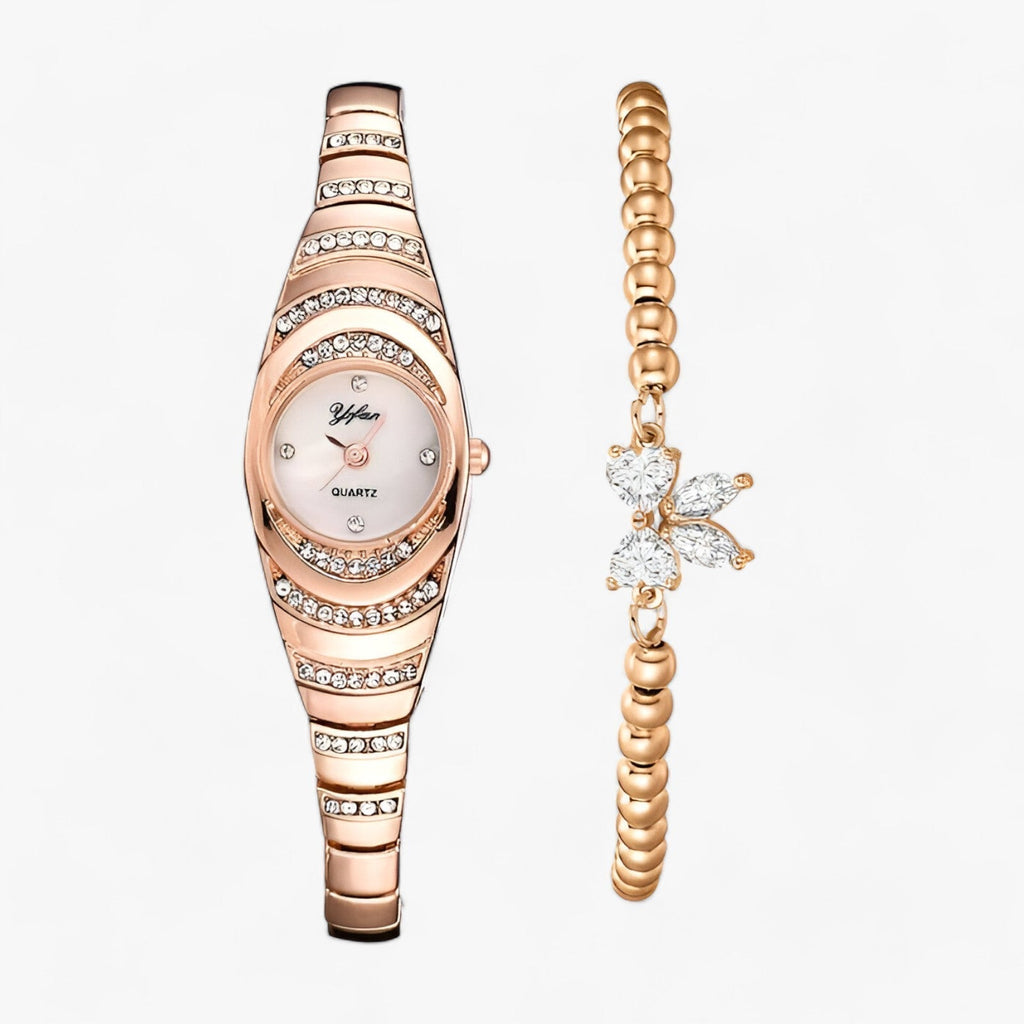 WW | Quartz Uhr Mit Kristallen Diamantenakzenten Und Luxuriösem Aussehen