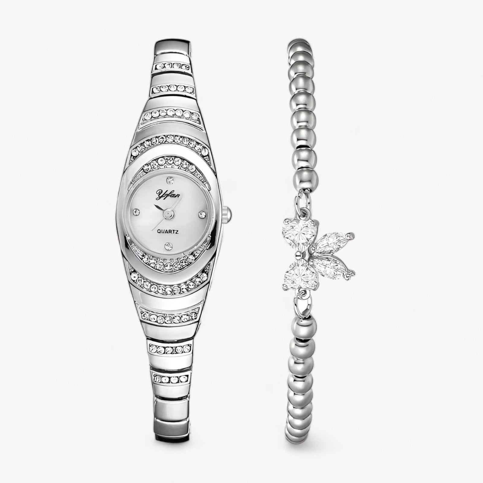 WW | Quartz Uhr Mit Kristallen Diamantenakzenten Und Luxuriösem Aussehen