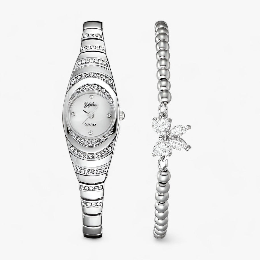 WW | Quartz Uhr Mit Kristallen Diamantenakzenten Und Luxuriösem Aussehen