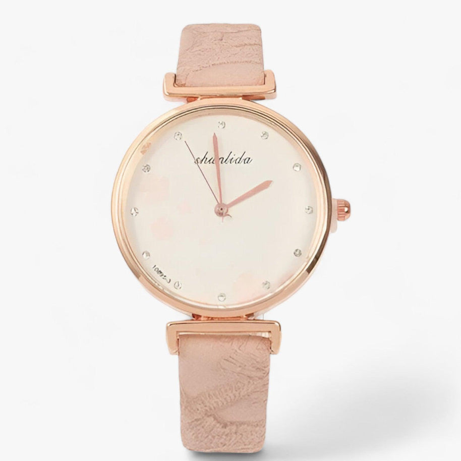 WW | Lederarmband Runde Weinlese Blumen Uhr Für Frauen