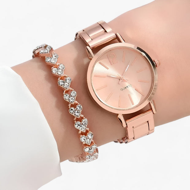 WW | Runde Uhr Aus Legierung Inklusive Armband