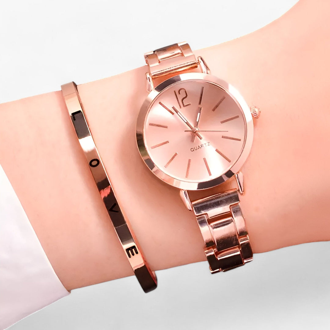 W&W Mode | Runde Uhr Aus Legierung Inklusive Armband