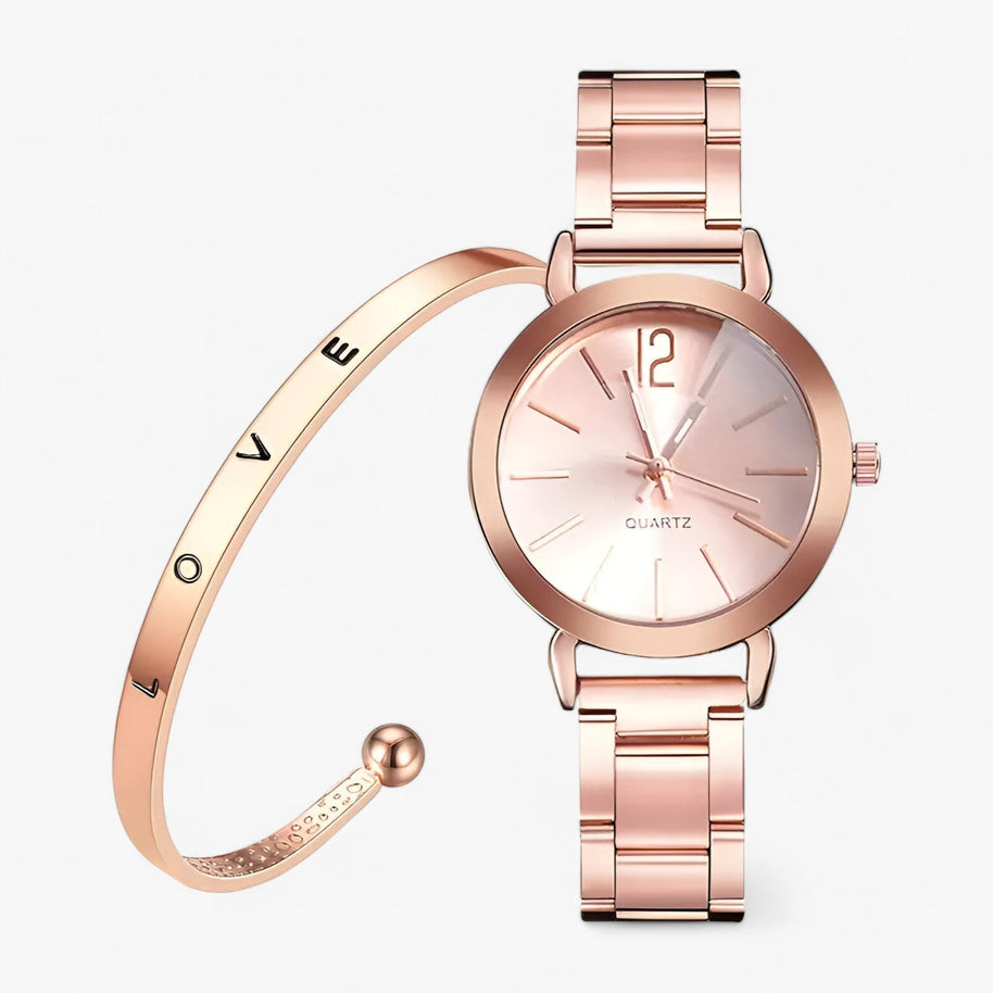 WW | Runde Uhr Aus Legierung Inklusive Armband