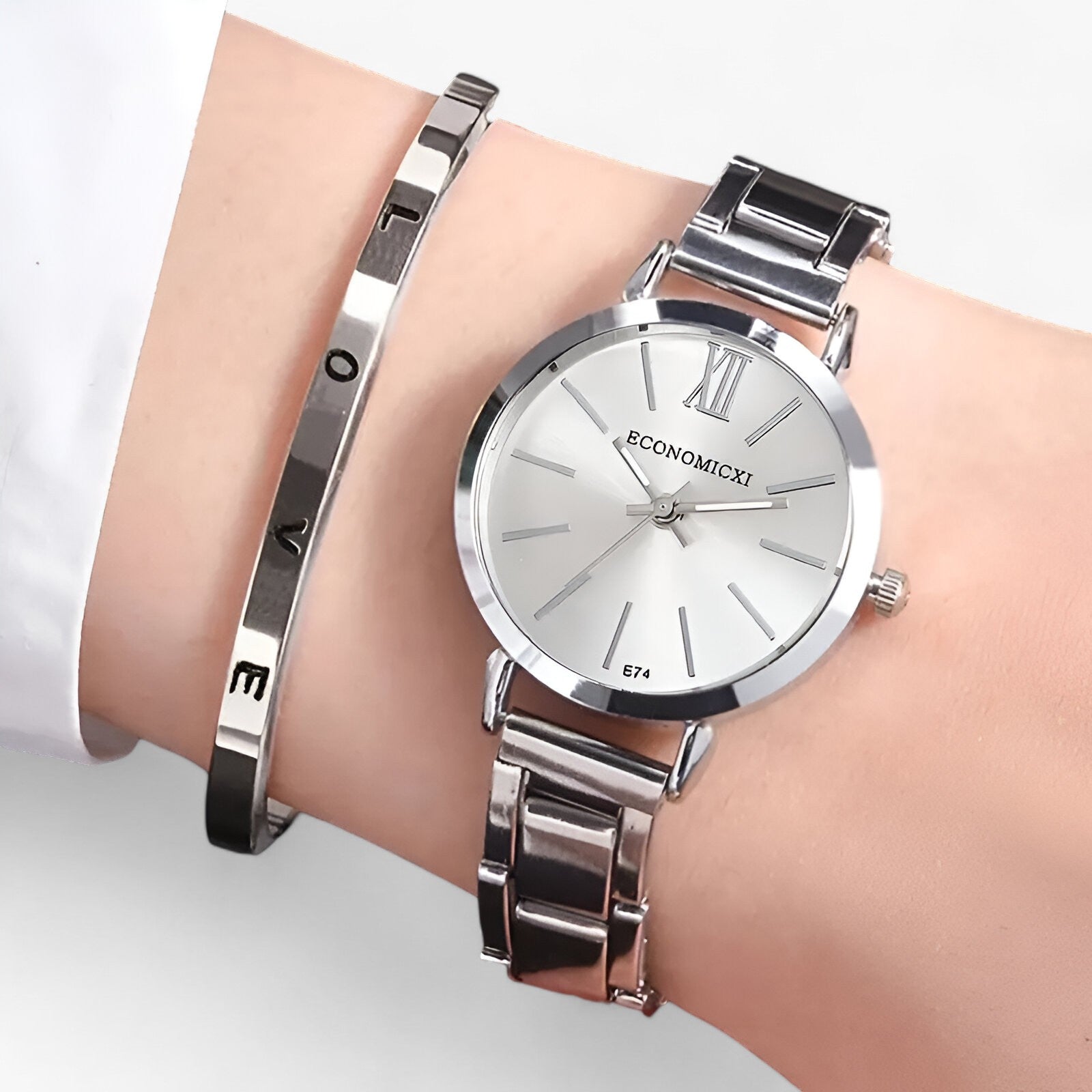 WW | Runde Uhr Aus Legierung Inklusive Armband