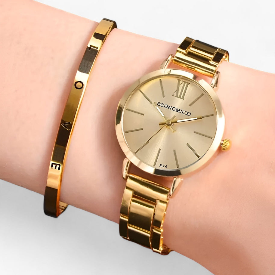 WW | Runde Uhr Aus Legierung Inklusive Armband