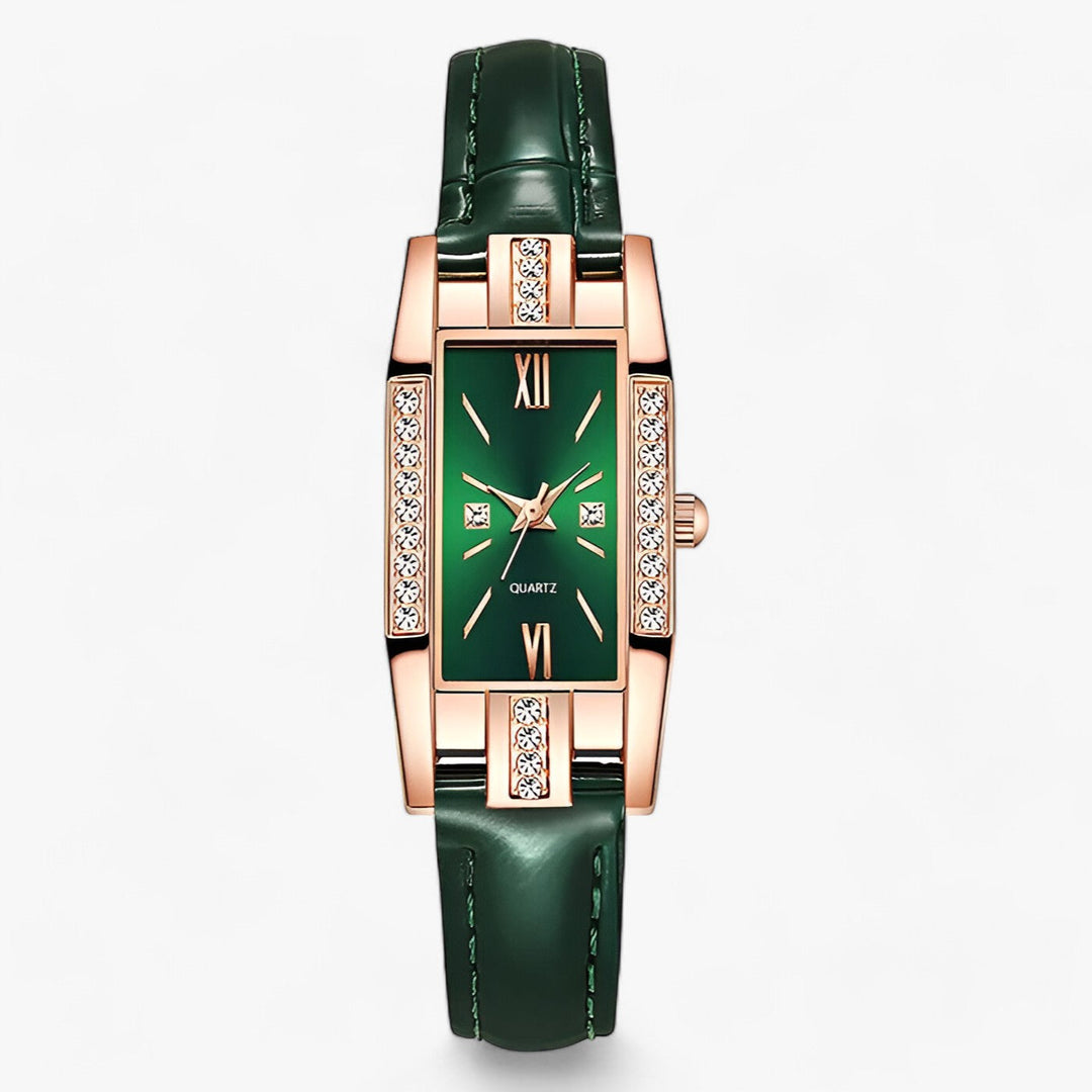 W&W Mode | Rechteckige Damenarmbanduhr Mit Diamanten