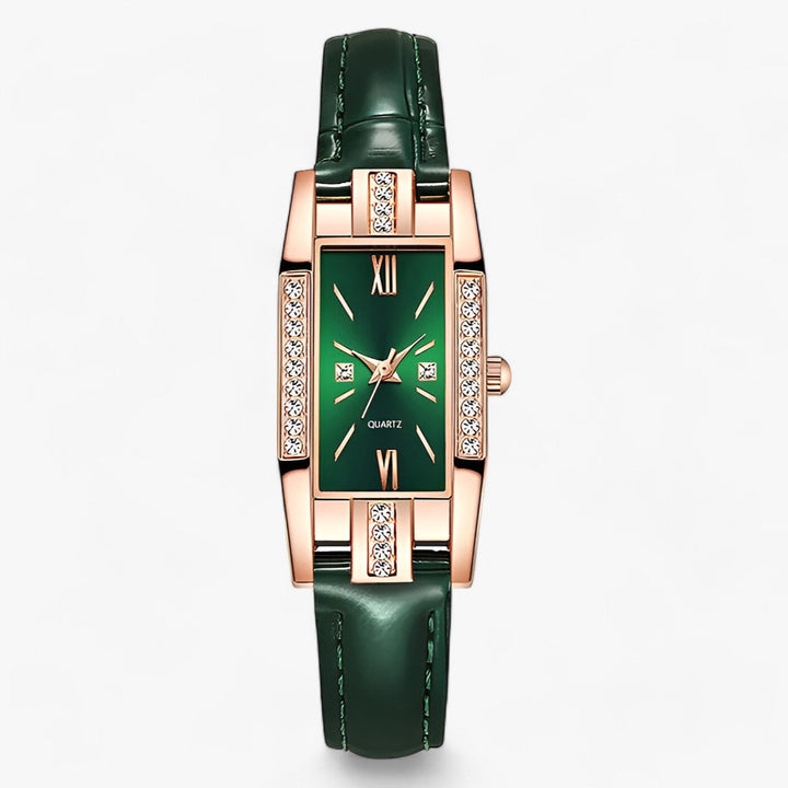 W&W Mode | Rechteckige Damenarmbanduhr Mit Diamanten