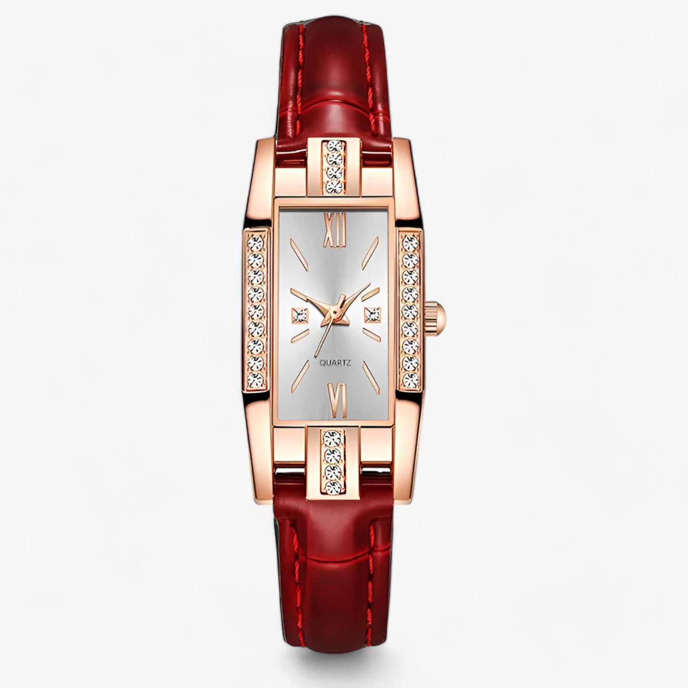 WW | Rechteckige Damenarmbanduhr Mit Diamanten