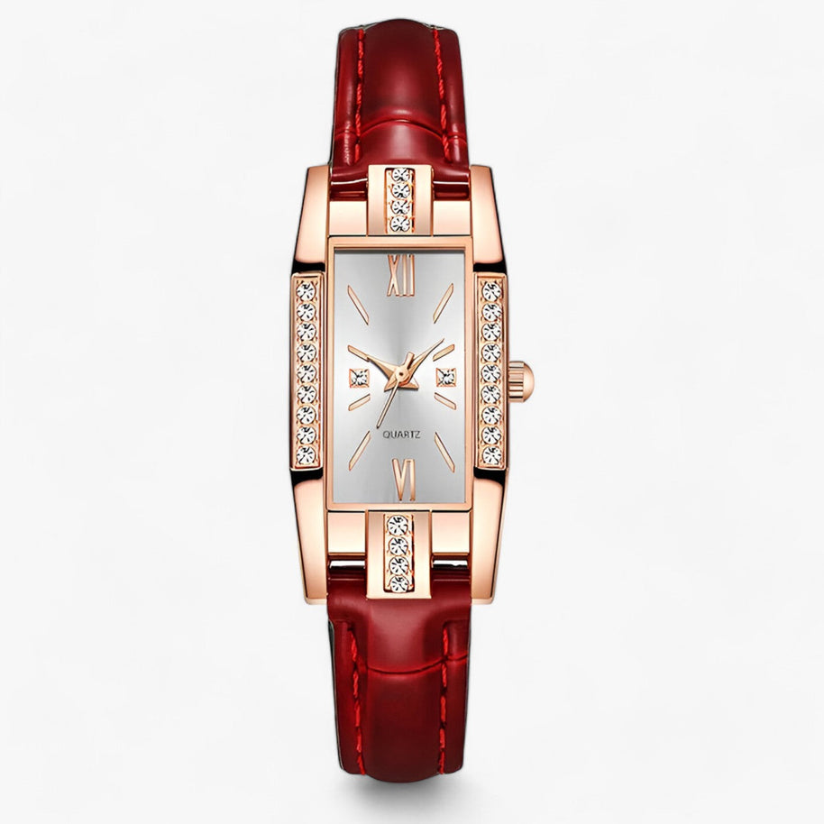WW | Rechteckige Damenarmbanduhr Mit Diamanten