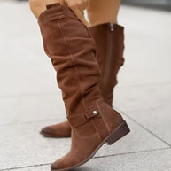 WW | Lässige Stiefel Aus Wildleder Mit Spitzer Zehe