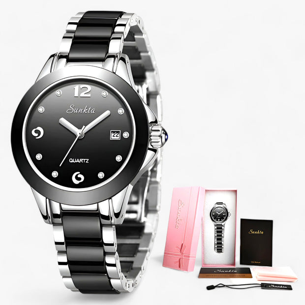 WW | Keramisch Stahrrunde Uhr