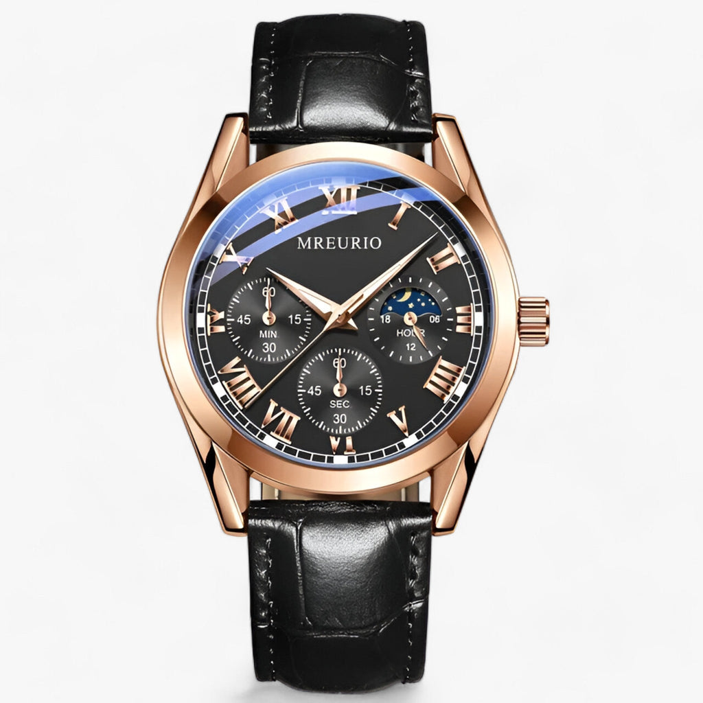 WW | Herren Uhr Mit Luxuriösem Lederarmband