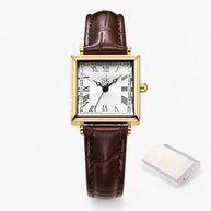 WW | Quadratische Damenuhr Mit Lederarmband