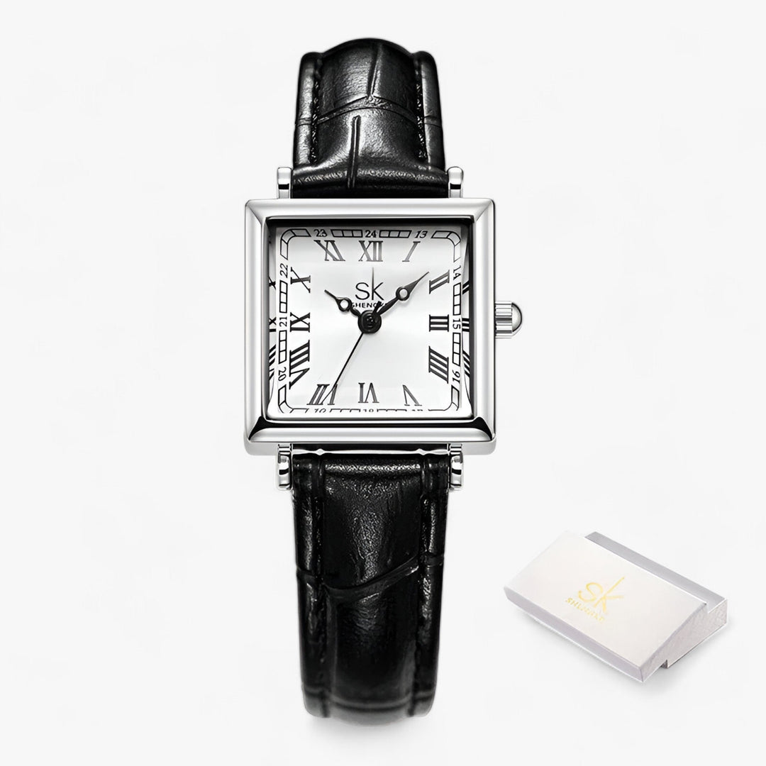 W&W Mode | Quadratische Damenuhr Mit Lederarmband
