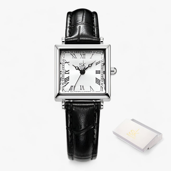 W&W Mode | Quadratische Damenuhr Mit Lederarmband